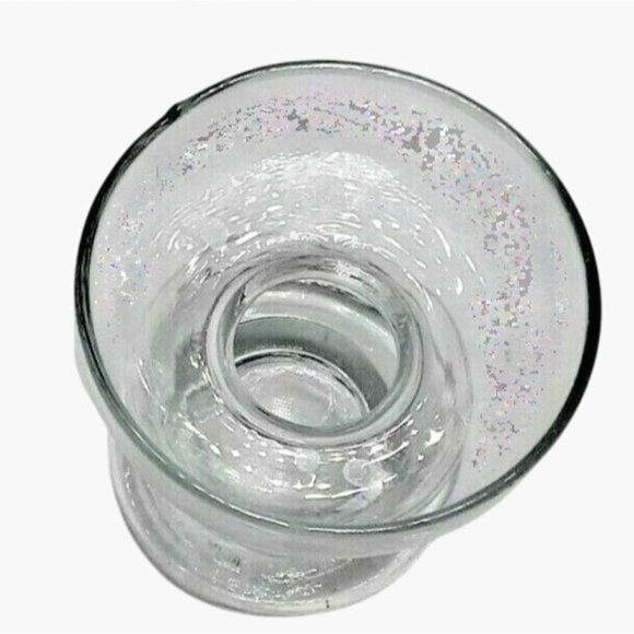 clear glass candle holder Taper Pillar Vase Candlestick 2 inch - Picture 4 of 4